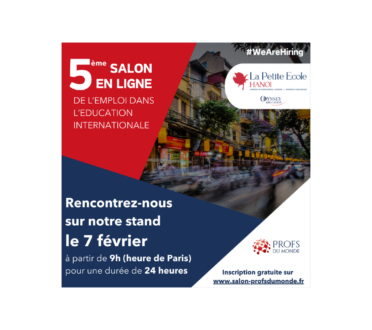 Participation au 5ème Salon en ligne de l'Emploi dans l'Éducation Internationale